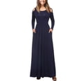 thumbnail image 2 of Vestidos de mujer, vestidos ajustados de manga larga/vestidos de noche Mixfeer Negro L, 2 of 3