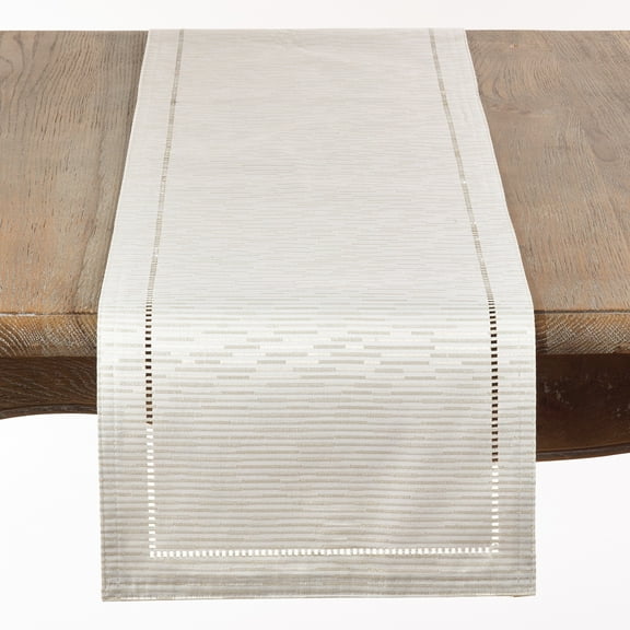 Fennco Styles Linette Shimmering Hemstitched Table Runner