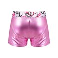 thumbnail image 2 of inhzoy Kids Girls Dance Shorts Metallic Printed Patchwork Gymnastic Athletic Boyshorts Letter Light Grey 4, 2 of 3