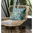 thumbnail image 3 of Aqua Indigo Cloverleaf Indoor Outdoor Throw Pillow, 3 of 4