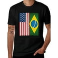 thumbnail image 2 of T-shirt United States Brazil  Soft Cotton Adult Heat-Transfer Graphic T-Shirt - 180g Breathable Fabric, Unisex Summer Casual Wear with Durable Heat-Printed Design, 2 of 10