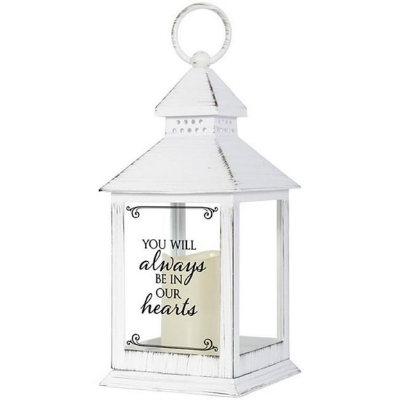Carson Home Accents 256113 11 x 4 in. Always Be in Our Hearts Lantern with LED Candle & Timer