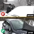 thumbnail image 2 of Funda para parabrisas de coche EcoNour para hielo y nieve con espejos laterales, color negro, 2 of 8