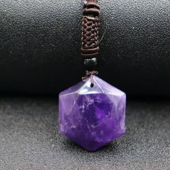 HOOUN Natural Healing Stone Necklace Pendants Quartz Crystal for Women Men Jewelry-Amethyst Coffee