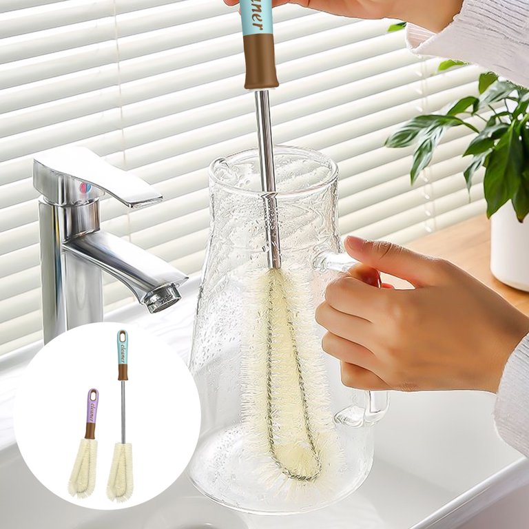 Long Bottle Brush Bottle Cleaner Nylon Bristles Stainless Steel Handle  Bendable Brush Head Gallon Water Bottle Cleaning Brushes