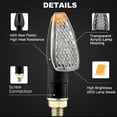 thumbnail image 6 of Motorcycle LED Turn Signal Lights Amber Blinker Universal Dirt Bike Dual Sport Supermoto Indicator Lamps 12V Waterproof Turn Signals Clear Lens ABS Housing Front Rear Replacement Pair, 6 of 13