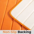 thumbnail image 3 of 1 Piece Striped Design Solid Memory Foam Bathroom Rug Set Non-Slip, 3 of 5