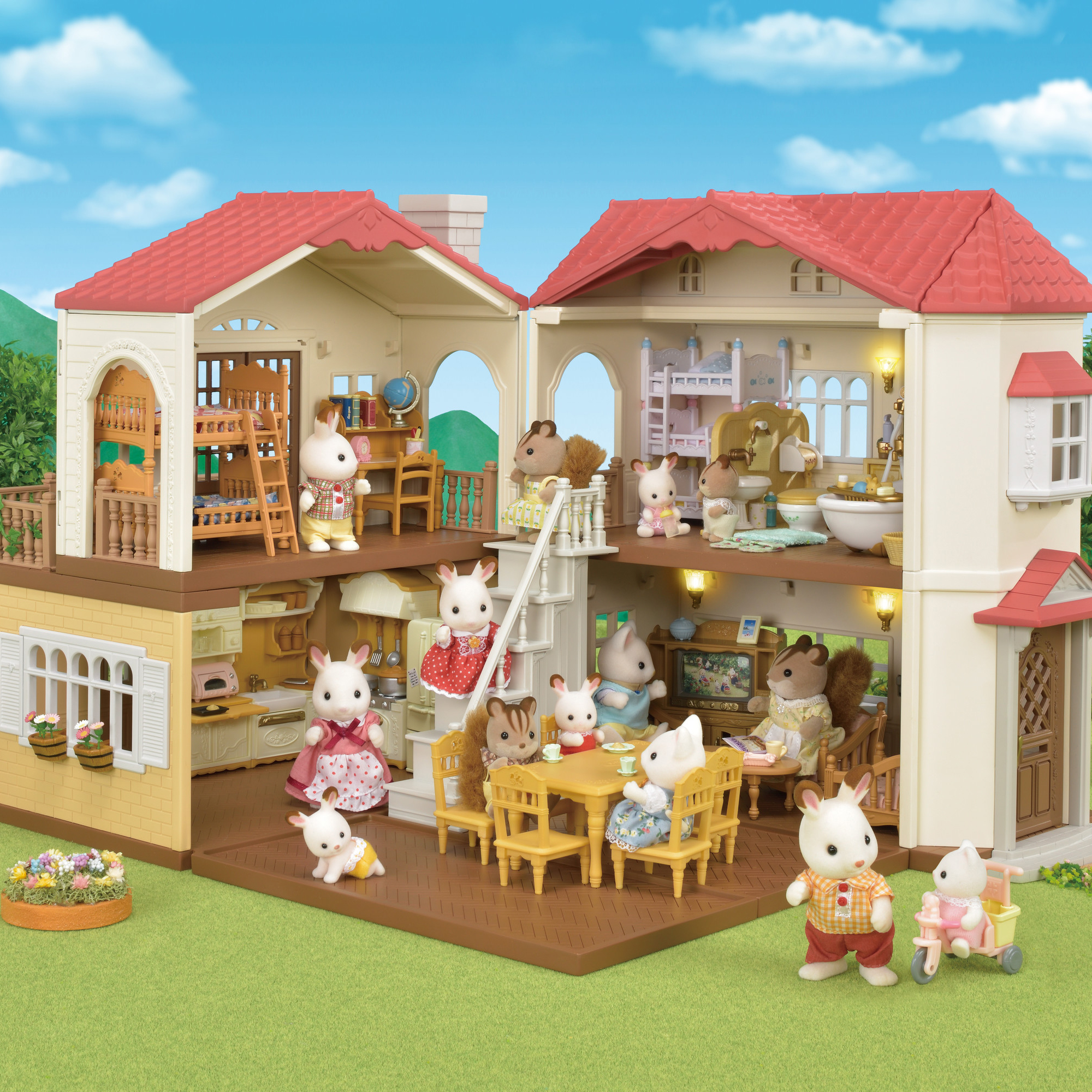 CALICO CRITTERS Red Roof Country Home Gift Set Factory Sealed Kids