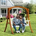 thumbnail image 4 of VINGLI Heavy Duty 880 LBS 4 FT Patio Wooden Porch Swing with Upgraded Adjustable Chains, Rustic, 4 of 8