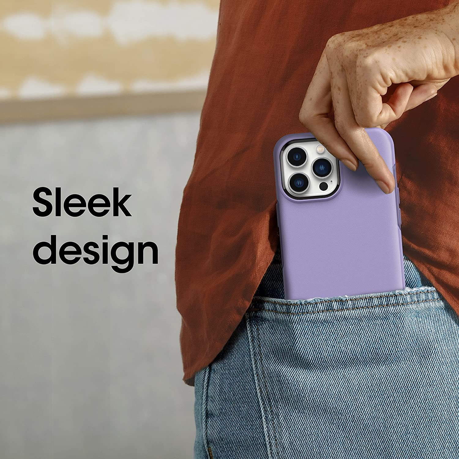 OtterBox Symmetry Slim Back Cover Cell Phone Case for Apple iPhone 13 Pro Max, Purple