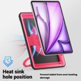 thumbnail image 5 of Shockproof Case for Apple iPad Air 13 Inch 2024 M2, Rugged Hybrid Protective Cover with Pencil Holder & Shoulder Strap Kids Friendly Rotating Kickstand Case for iPad Air 13" 2024, Rose, 5 of 9