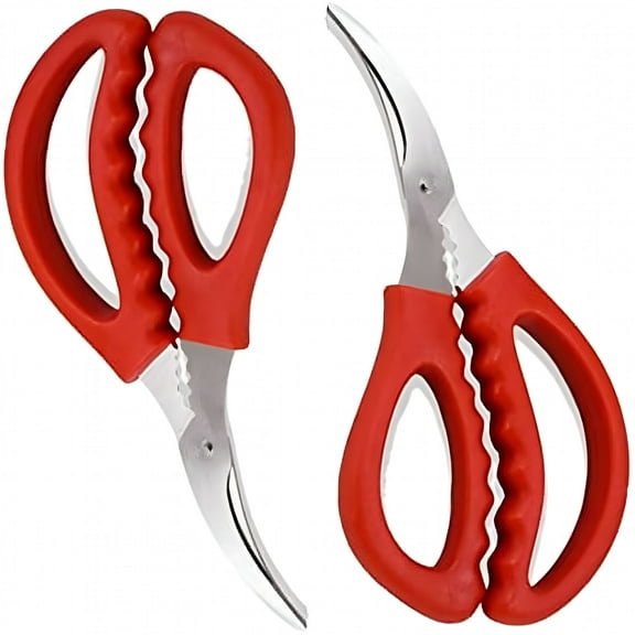 FACEGA 2 Pack Seafood Scissors,Seafood Fish Crab Shrimp Lobster Scissors Stainless Steel Shears for Kitchen Tools