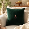 thumbnail image 7 of Christmas Cute Bear Throw Pillow, Christmas Dark Green Velvet Cushion with Insert, Sofa Bedroom Home Decor Gift, 7 of 7