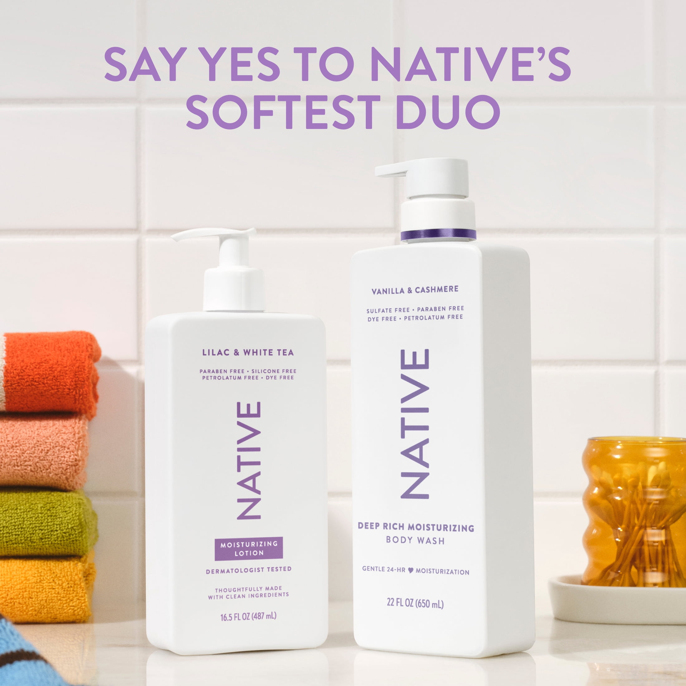 Native Moisturizing Hand & Body Lotion, Lilac & White Tea, for Women and Men, 16.5 fl oz