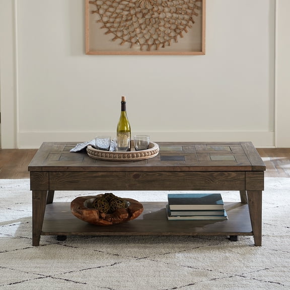 Liberty Furniture Arrowcreek Lift-Top Cocktail Table in Weathered Stone
