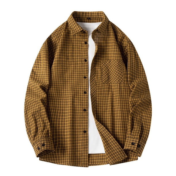 Blusa y camisa de manga larga con cuello vuelto para hombre Blusa de poliéster con solapa y bolsillos con botones de celda Return To The Ancients para hombre