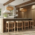 thumbnail image 6 of Open Box Maven Lane Barstool in Weathered Oak Finish w/ Brushed Vegan Leather, 6 of 6