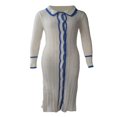 thumbnail image 3 of Knit Long Dress with Button Down and Lapel for Women, 3 of 9