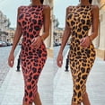 thumbnail image 2 of Women Sleeveless O-Neck Sexy Backless Leopard Print High Waist Midi Pencil Dress, 2 of 17