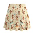 thumbnail image 7 of SEANATIVE Women Tennis Skort with 2 Inner Pockets Stretch Pleated Tennis Skirts High Waist Casual Golf Workout Pickleball Skirt with Built-in Shorts, XL, Cartoon Dachshund Dog Paw Beige, 7 of 7