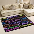BESTKITTY Valentines Day Love You Colorful Monogrammed Doormats Area