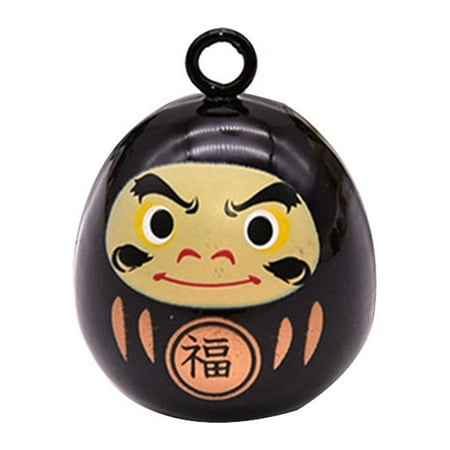 

Daruma Bells Pendant Accessories Seal Bright Colored Japanese Water Bells Copper Hanging Accessories Supplies for DIY Backpack Costume Pendant (Black)