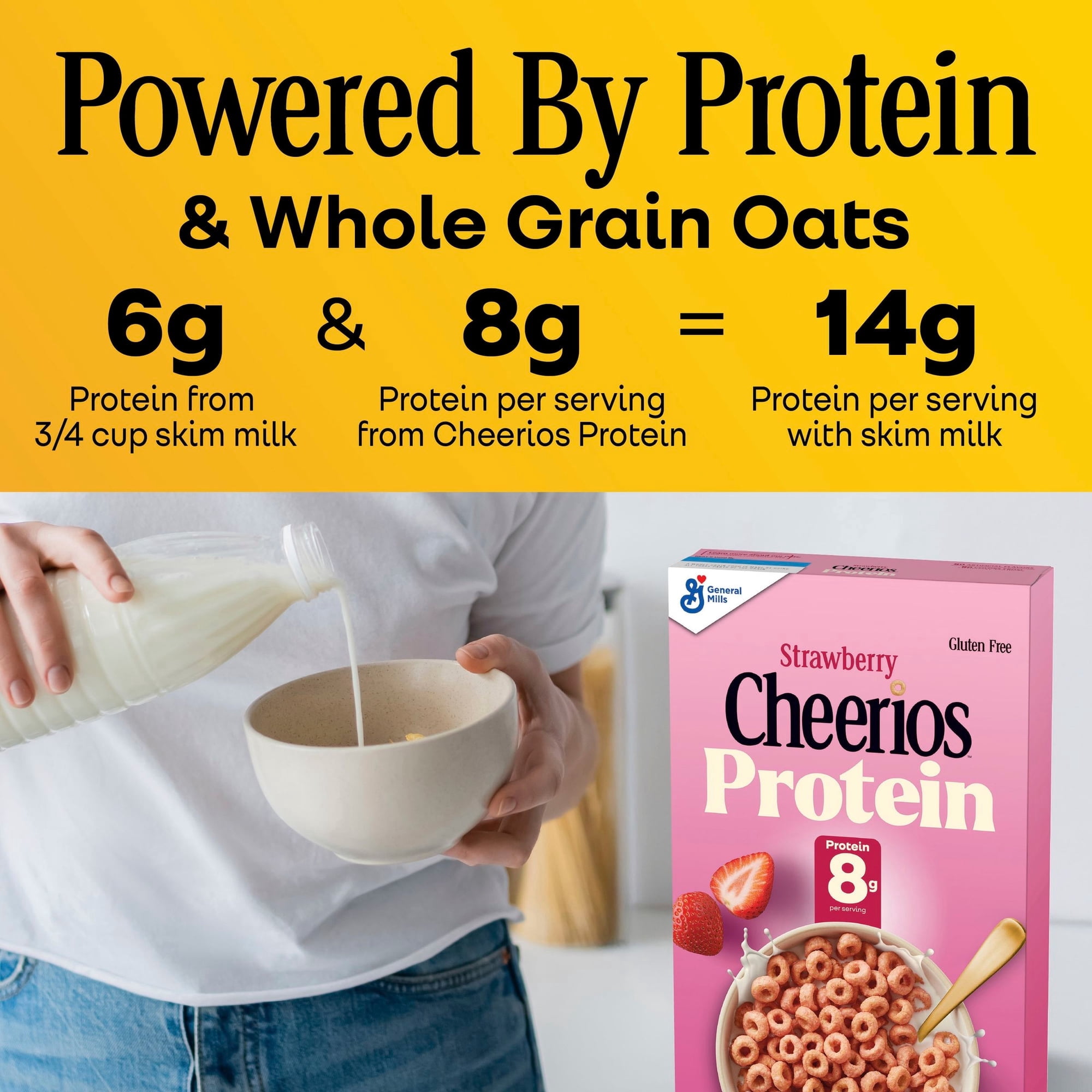 Cheerios Protein Cereal, Strawberry, 8g Protein, Family Size