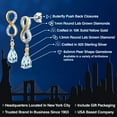 thumbnail image 2 of Gem Stone King 925 Silver and 10K Yellow Gold Sky Blue Aquamarine and White Lab Grown Diamond Dangle Earrings for Women | 1.55 Cttw | Gemstone March Birthstone | Pear Shape 8X5MM, 2 of 6