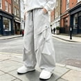 thumbnail image 2 of Tranfacy Boys 5-15 Years Fall Pants Sports Sweatpants Cargo Style Elastic Waist Large Pockets Trousers, 2 of 5