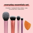 thumbnail image 3 of 5 Piece Everyday  Makeup Brush Set  Includes 4 Brushes & Makeup Sponge  For Foundation  Blush  Bronzer  Contour  Eyeshadow  & Powder  Travel Gift Set  Cruelty-Free & Vegan, 3 of 9