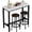 39.3"White & Brown, variant on LinkRomat 47.2" Bar Table Set for 2,Faux Marble Pub Height Table with 2 Upholstered Stools,Compact Dining Table Set for Living Room,Kitchen,Bar,White & Brown