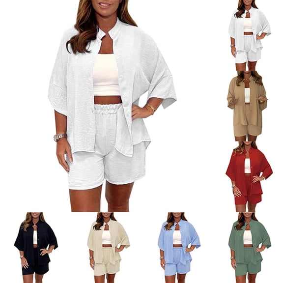 ibiyuan 2 Piece Workout Sets For Women Women's Sleeveless Crop Top and Drawstring Pocket Shorts Suit Set with Matching Coat