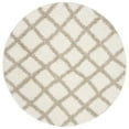 thumbnail image 5 of SAFAVIEH Dallas Jerrie Geometric Shag Area Rug, Ivory/Beige, 6' x 6' Round, 5 of 10