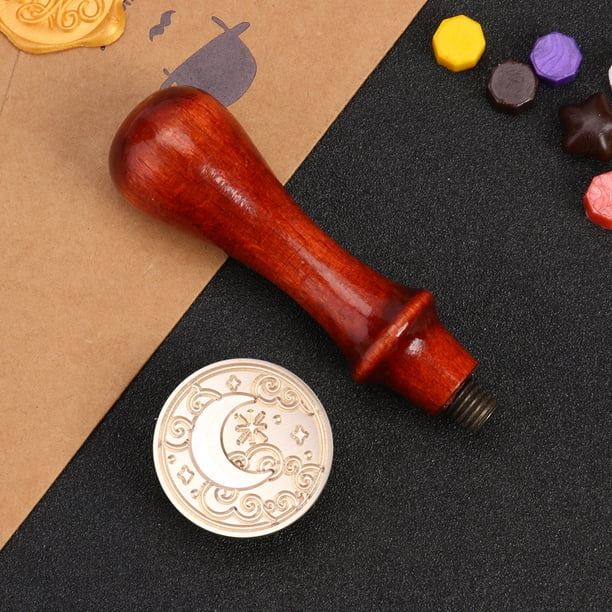 Cuadros Decorativos Sun Moon Stars Round Wax Seal Stamp Head Fire Paint para invitaciones (RYX25) Wdftyju embutido en tela