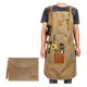 thumbnail image 1 of Delantal de trabajo de lona encerada para hombres y mujeres con bolsillo y correas acolchadas, hebilla de liberación rápida, delantal ajustable hasta XXL, 1 of 4