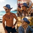 thumbnail image 4 of ZZkhGO Western Cowboy Wide-Brimmed Hat, Retro Vintage Style with Adjustable Drawstring, Sun Protection Outdoor Hat for Ranch Riding Camping Beach, 4 of 7