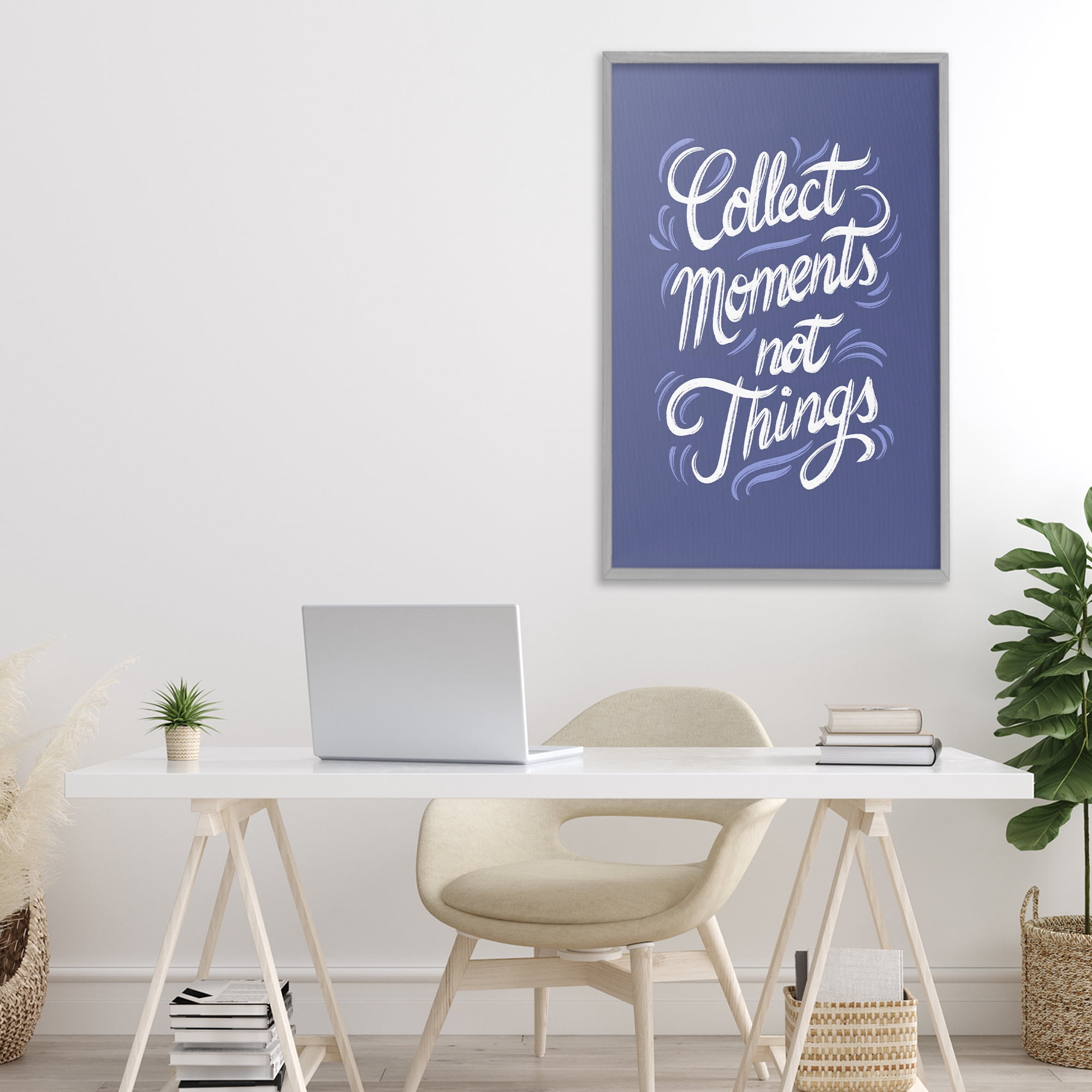 Stupell Industries Collect Moments Not Things Gray Framed Giclee Art, design by Martina Pavlova