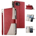 thumbnail image 2 of Funda cartera GANGXUN para iPhone 16e , cuero PU con tarjetero, cremallera, correa de mano, soporte y protección 989°, 2 of 6