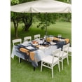 thumbnail image 5 of 60x120 Inch Outdoor Tablecloth with Umbrella Hole Zipper Rectangle Gray Yellow Oil Painting Rectangular Tablecloths Outside Waterproof Modernism Minimalist City Patio Table Cover for Picnic Party, 5 of 8