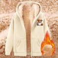 thumbnail image 2 of Womens Hoodies Halloween Unisex Casual Graphic Zip Up Sweatshirt Long Sleeve Pullover Tops With Pockets Fleece Lined Warm Fit Beige L, 2 of 3