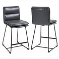 thumbnail image 3 of Set of 2 Baxter White Boucle Fabric Counter Stool with Black Iron Legs, 3 of 8