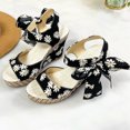 thumbnail image 4 of Clearance VerPetridure Women's Sandals Summer Casual Boho Platform Open Toe Fish Mouth Platform Flower Lace-Up Wedge Sandals Thick Bottom Wedge Sandals, 4 of 8
