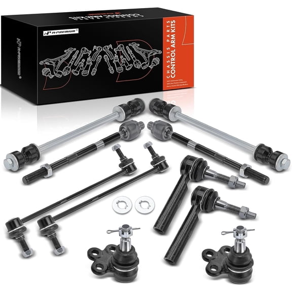 A-Premium 10Pcs Front Suspension Kit Sway Bar Link Stabilizer Link Tie Rod End Lower Ball Joint Compatible with Buick Enclave 08-17 Chevrolet Traverse 09-17 GMC Acadia Limited Saturn Outlook