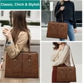 thumbnail image 2 of Laptop Bag for Women Leather Work Tote 15.6 Inch Laptop for Computer Messenger Bag Waterproof Briefcase Business Office Professional Large Capacity Handbag Shoulder Teacher Nurse Bag, 2 of 10