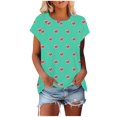 thumbnail image 2 of Summer Fashion Oversize Shirts for Womens 2025 Casual Short Sleeve Round Neck Print Ladies Blouse, 2 of 8