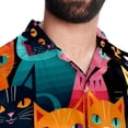 thumbnail image 5 of Cat Men's Short Sleeve Hawaiian Beach Poplin Shirt Casual Printed Button Down Summer Unisex Shirt, 5 of 6