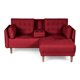 thumbnail image 2 of Sala Modular Sofá Cama Reversible De Lino Rojo Con Porta Vasos Modelo Mandarín, 2 of 9