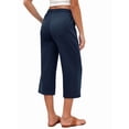 thumbnail image 5 of Siliteelon Capri Yoga Pants for Women Elastic Waistband Leisure Pants with Pockets, 5 of 7