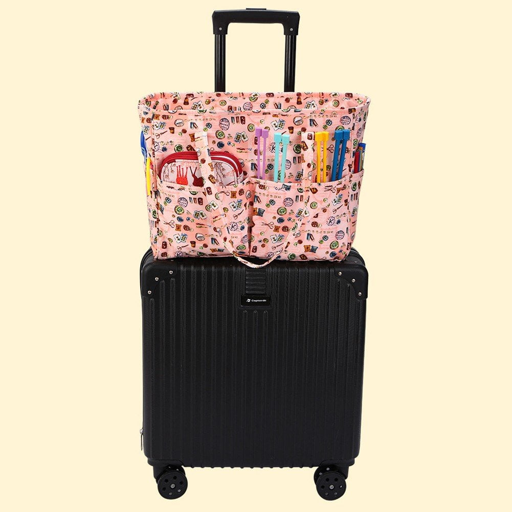 Knitting Bag, Craft Storage Bag, Crochet Tote Bag, Craft Bags for Crafting, Sewing, Cross Stitch, Embroidery, Crafters Bag, Knitting Project Travel Bag