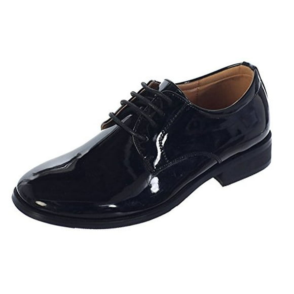 Avery Hill Boys Shiny or Shiny Patent Leather Shoes Bk Shiny Toddler 6